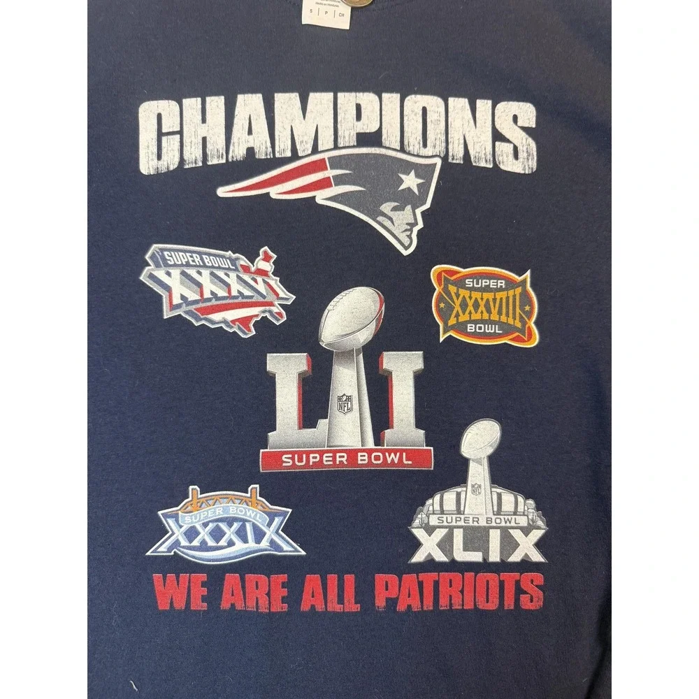 New England Patriots Shirt Mens S Navy Champions Super Bowl LI Dynasty Tom Brady